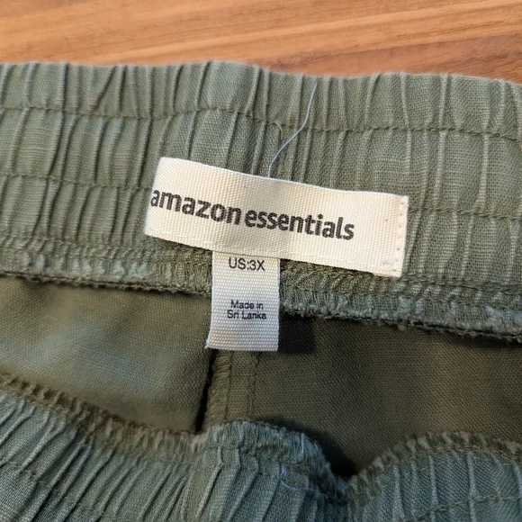Amazon Essentials Olive Green Wide-Leg Drawstring Cargo Pants Pants - Picture 3 of 6